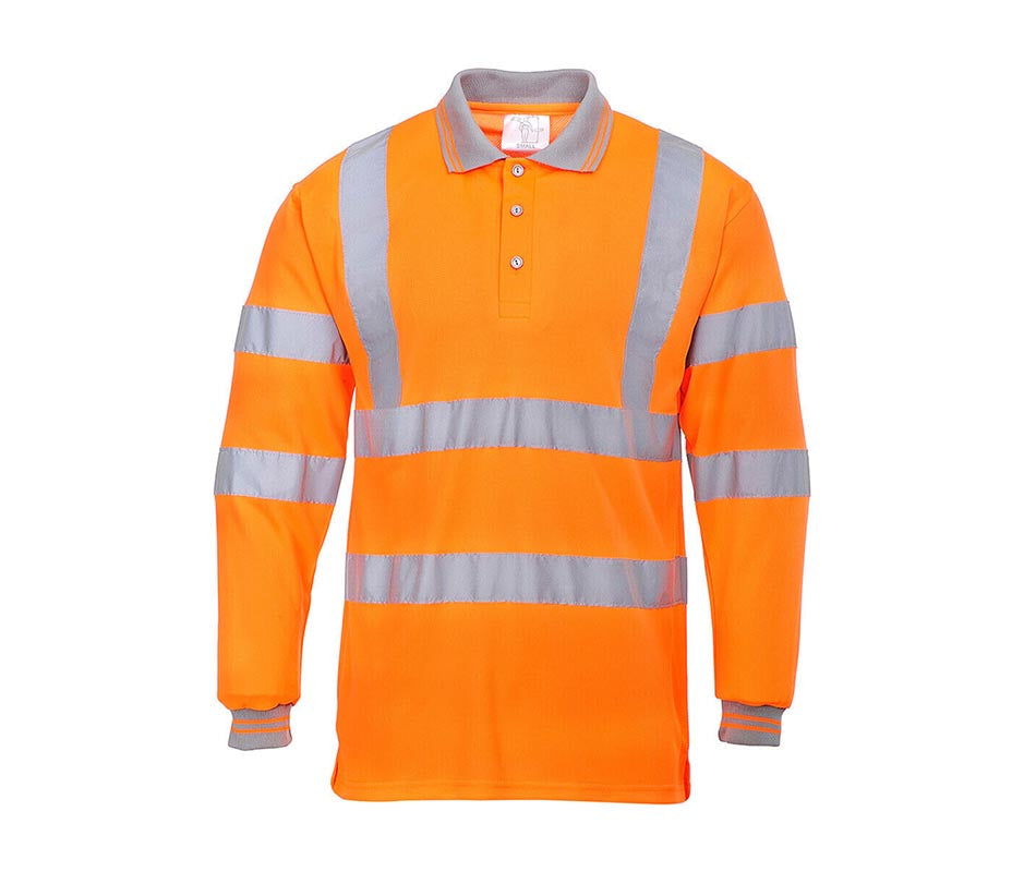 Hi Vis Viz Polo T-Shirt High Visibility Reflective Tape Safety Security Work Top