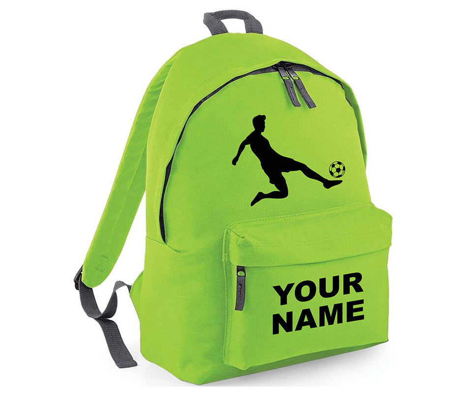 Personalised Football Player School Backpack Bag Kids Any Name Text Girls Boys Rucksack Casual and Travel Bag PE Kit