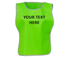 Personalised Text Hi-Vis Tabard Reflective Sports Team Waistcoat Safety Vest