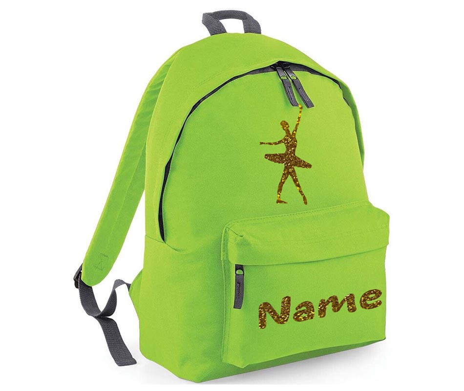 Personalised Gymnastics Ballet Dancer School Backpack Kids Any Name Text Girls