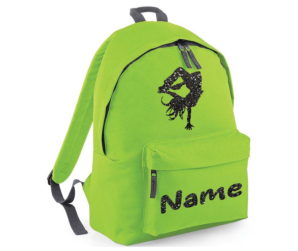 Personalised Gymnastics Street Leader School Backpack Kids Any Name Text Girls