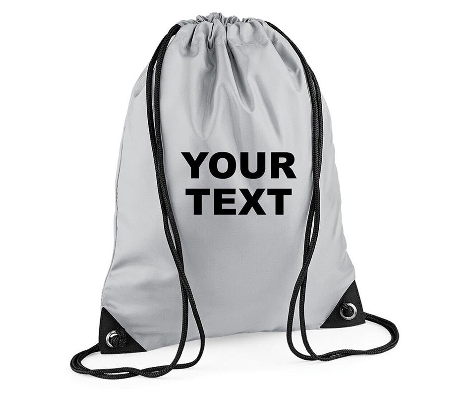 Personalised Drawstring Bag Sack School backpack PE Sports Swim Custom Print