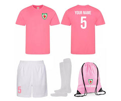 Personalised Wales Style Football Kits Custom Shirts Shorts Socks and Kit Bags