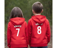 Personalised Wales Style Football Kids Hoodie Kits Customised Printed Name