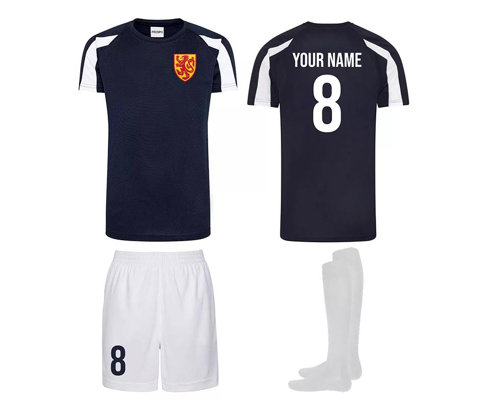 Personalised Scotland Style Football Kits Customised Shirts Shorts and Socks