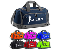 Personalised Football Player Holdall With Your Name Or Club Kids girls women Kit Bag Water-Resistant Unisex Comfortable