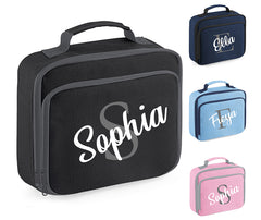 Personalised Initial Lunch Bag Boys Girls Insulated Children School Dinner Box