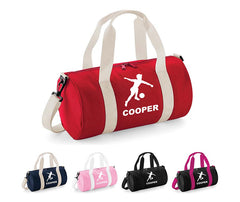 Personalised Football Player with Your Name School Gym Kit Kids Bag Gift Gym Essentials