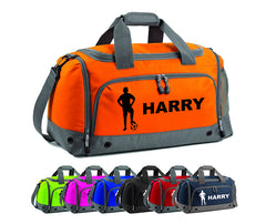 Personalised Football Player Holdall With Your Name Or Club Kids Boys Men Kit Bag