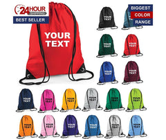 Personalised Drawstring Bag Sack School backpack PE Sports Swim Custom Print