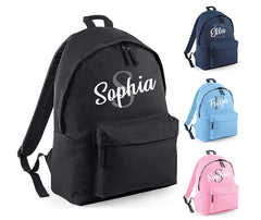 Personalised Unisex School Backpack Bag Kids Any Name Text Girls Boys Rucksack Casual and Travel  Bag  PE Kit