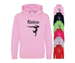 Personalised Ladies Gymnastics Hoodie Jumper Top Workwear Sportswear Outerwear Women Hoodies