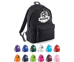 Personalised Football School Backpack Bag Kids Any Name Text Girls Boys Rucksack Casual and Travel Bag PE Kit