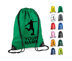 Personalised Football Player Pull String Bag Girls Drawstring Ballet Kids Gift