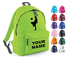 Personalised Football Player School Backpack Bag Kids Any Name Text Girls Boys Rucksack Casual and Travel Bag PE Kit