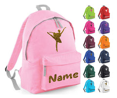 Personalised Gymnastics Ballet Dancer School Backpack Kids Any Name Text Girls