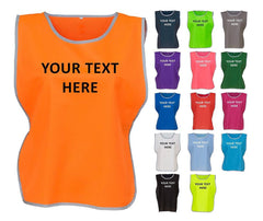 Personalised Text Hi-Vis Tabard Reflective Sports Team Waistcoat Safety Vest