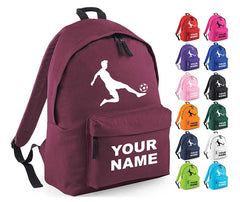 Personalised Football Player School Backpack Bag Kids Any Name Text Girls Boys Rucksack Casual and Travel Bag PE Kit