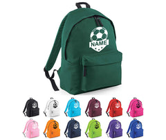 Personalised Football School Backpack Bag Kids Any Name Text Girls Boys Rucksack Casual and Travel Bag PE Kit