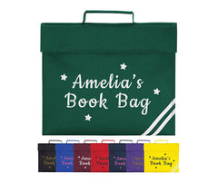 Personalised Book Bag Back To School Any Name Glitter Childrens Girls PE Gift