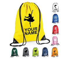 Personalised Unisex Pull String Bag Drawstring Ballet Kids Gift Casual Backpack