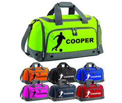 Personalised Football Player Holdall With Your Name Or Club Kids Boys Men Kit Bag