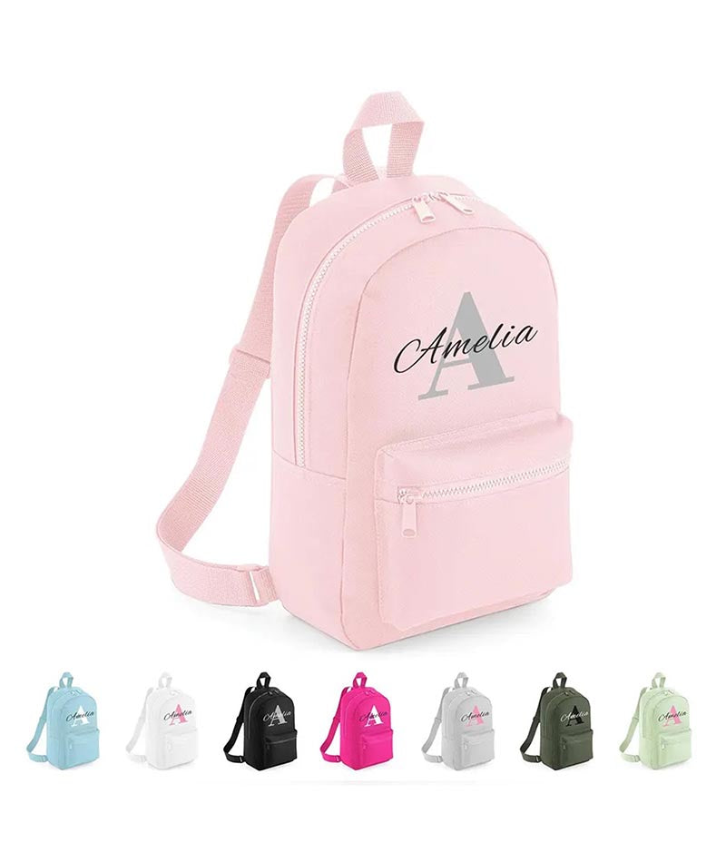 Personalised Girls Backpack Bag Mini School PE Club Nursery Any Name Rucksack