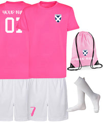 Personalised Scotland Style Football Kits Shirts, Shorts, Kit Bag and Socks