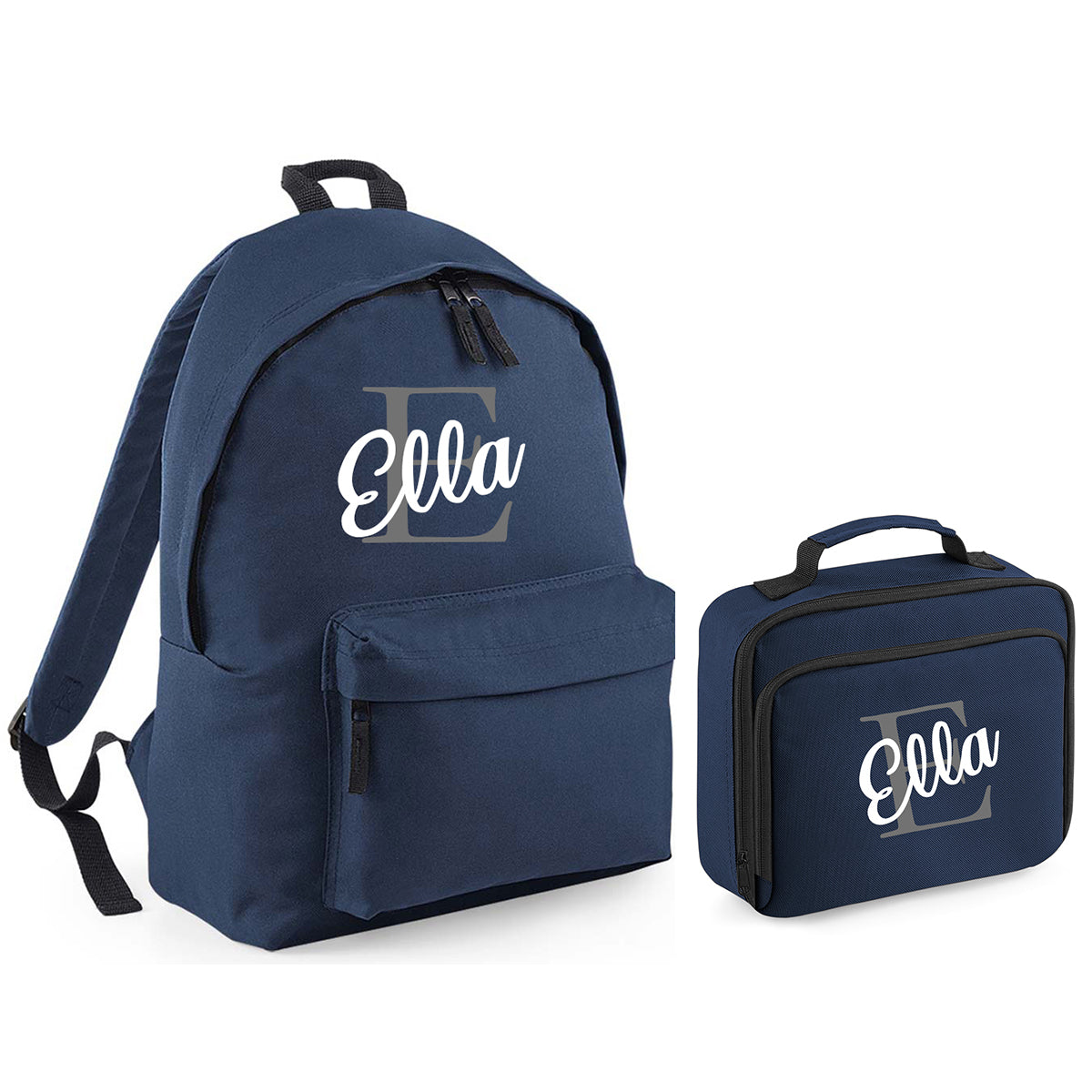 Personalised Name Backpack & Lunch Bag - Printed Customised Rucksack Kids School