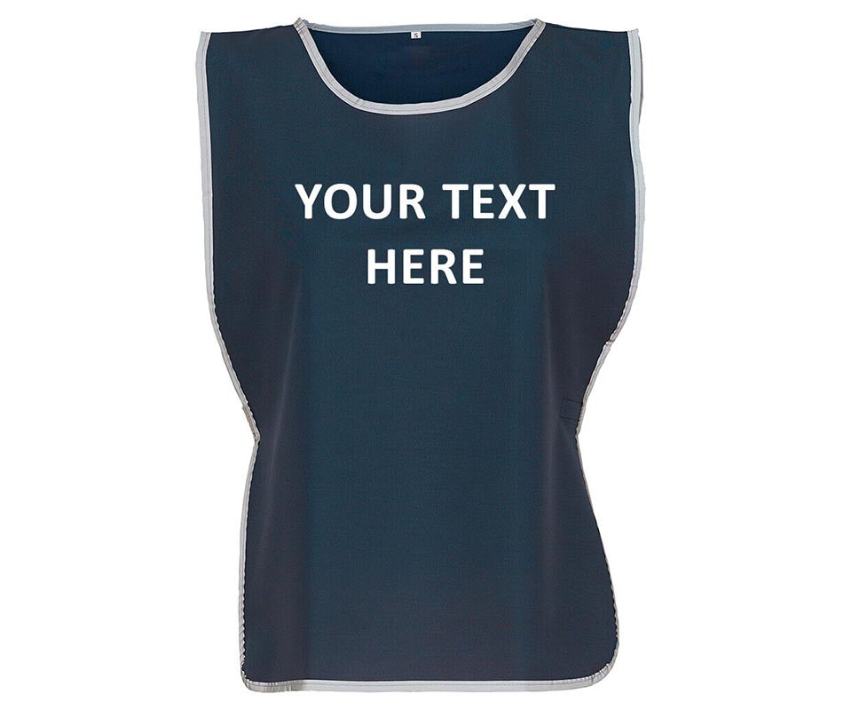 Personalised Text Hi-Vis Tabard Reflective Sports Team Waistcoat Safety Vest