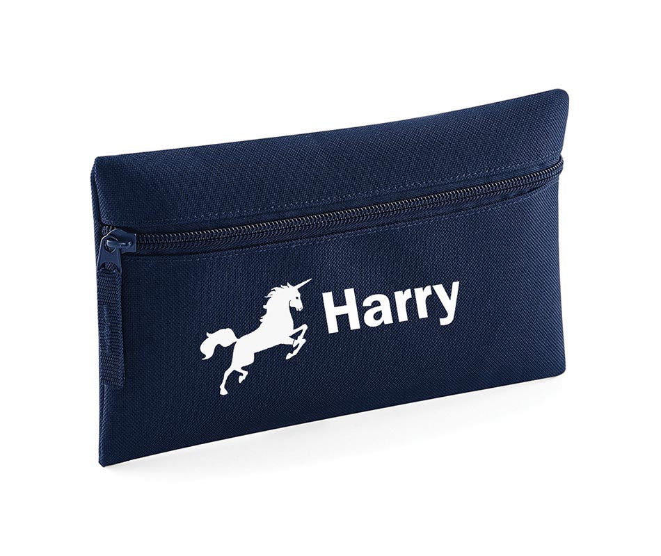 Personalised Pencil Case With Unicorn Print School Equipment Pens Bag Case Gift