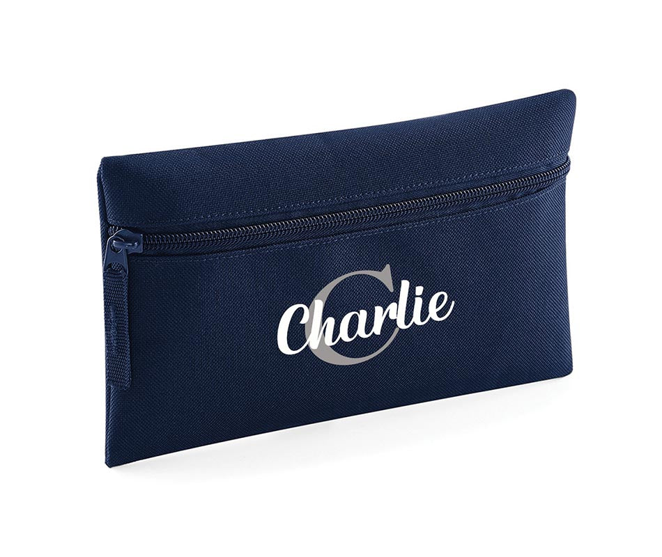 Personalised Pencil Case with Initial Name School Equipment Pens Bag Case