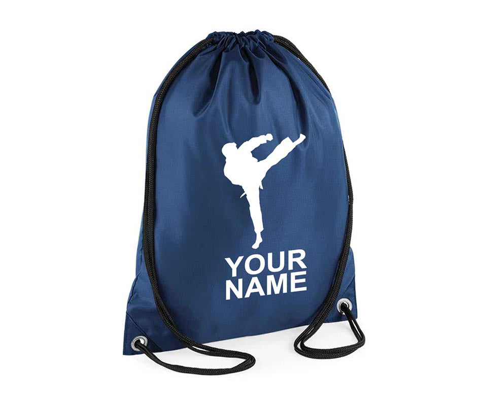 Personalised Unisex Martial Arts Pull String Bag Drawstring Ballet Kids Gift Casual Backpack