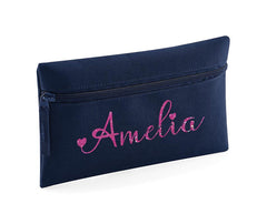 Personalised Pencil Case With Glitter Name School Equipment Pens Bag Case Gift