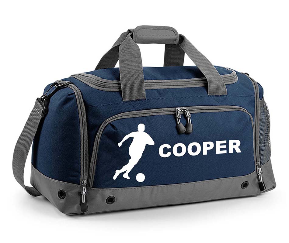 Personalised Football Player Holdall With Your Name Or Club Kids Boys Men Kit Bag