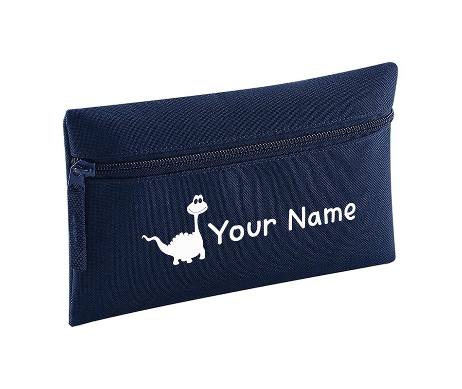 Personalised Pencil Case With Dinosaur Print and Name School Equipment Pens Bag