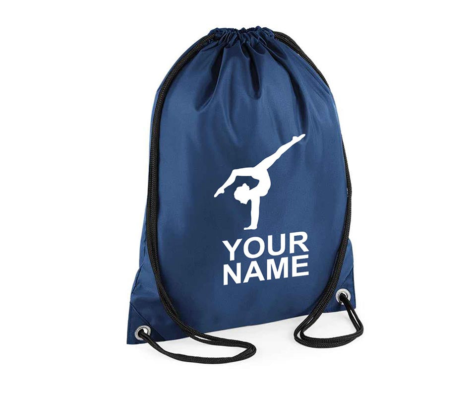 Personalised Unisex Gymnastics Girl Dance Pull String Bag Drawstring Ballet Kids Gift Casual Backpack