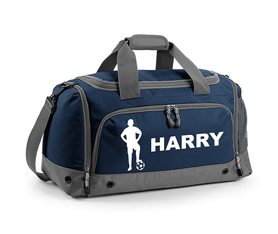 Personalised Football Player Holdall With Your Name Or Club Kids Boys Men Kit Bag