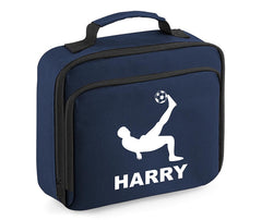 Personalised Football Player Lunch Bag Boys School Insulated Any Name Kids Snack Box