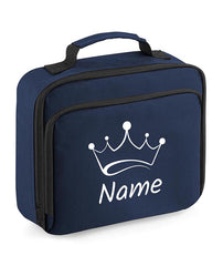 Personalised Crown Lunch Box Custom Name School Kids Boys Girls Insulated Bag