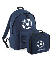 Personalised Football Backpack, Lunch Bag, Drawstring, Water bottle and Pencil Case PE Bag Kids Boys Girls