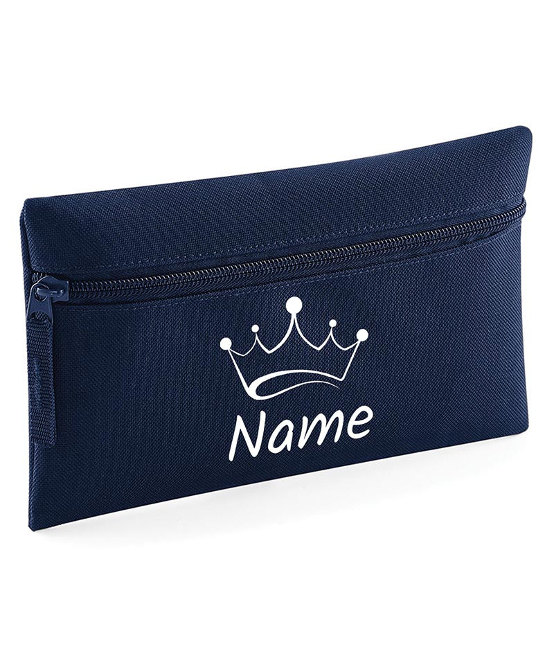 Personalised Pencil Case Crown Name School Equipment Pens Bag Case