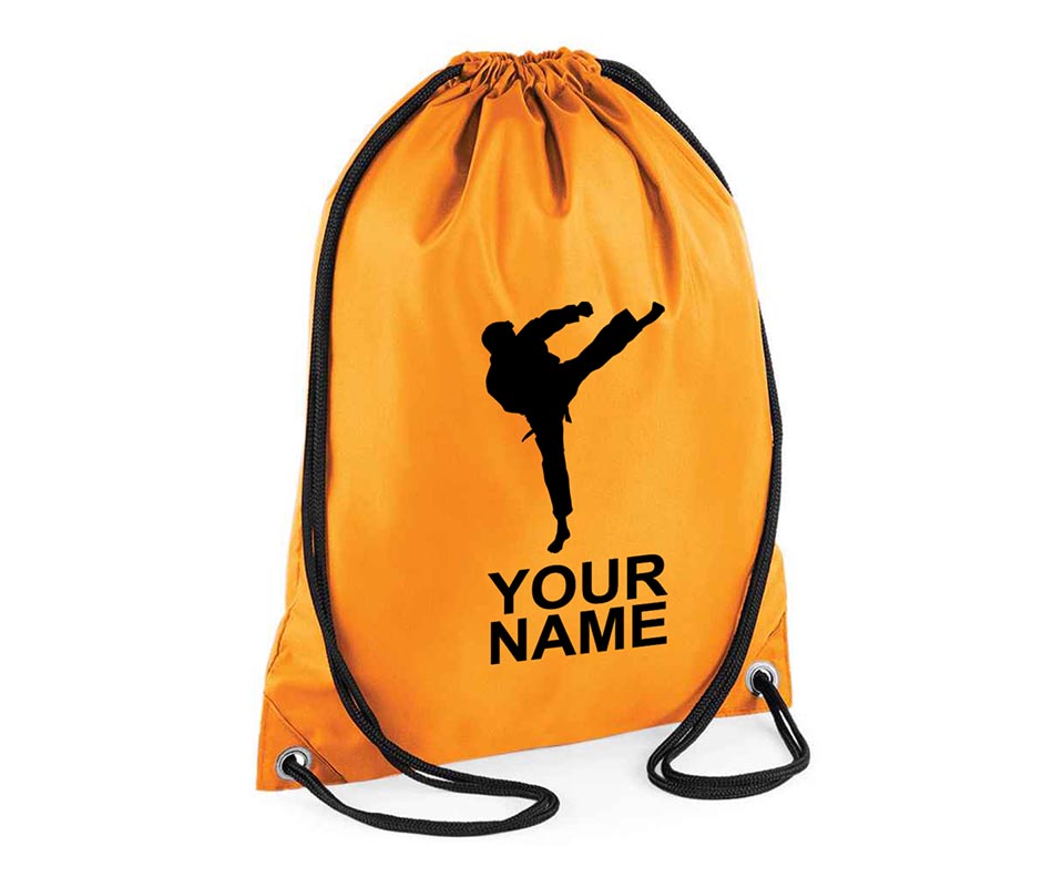 Personalised Unisex Martial Arts Pull String Bag Drawstring Ballet Kids Gift Casual Backpack