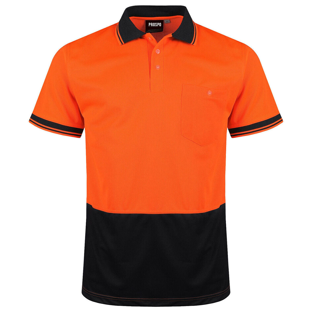 Mens Hi Viz Polo Shirt Short Sleeve High Visibility Safety Work Vis Top