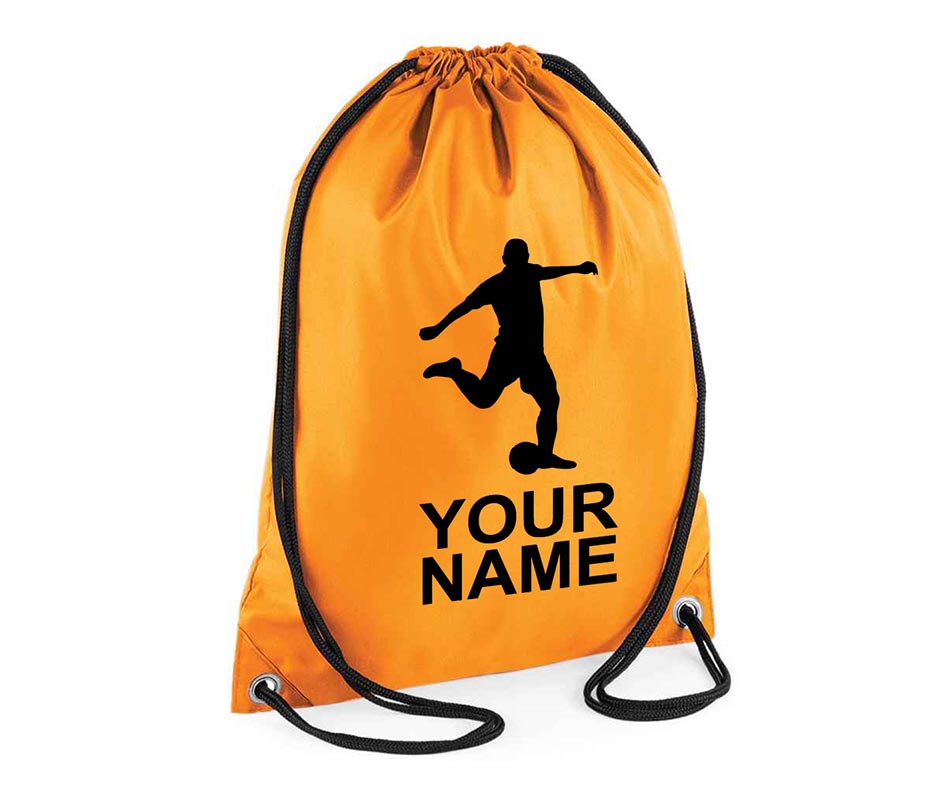 Personalised Football Player Pull String Bag Girls Drawstring Ballet Kids Gift