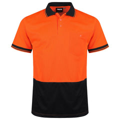 Mens Hi Viz Polo Shirt Short Sleeve High Visibility Safety Work Vis Top