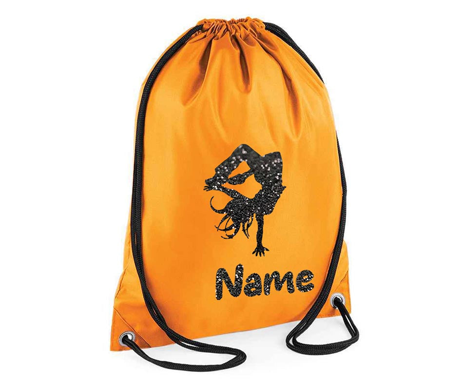 Personalised Dance Pull String Bag Girls Glitter Drawstring Ballet Kids Gift