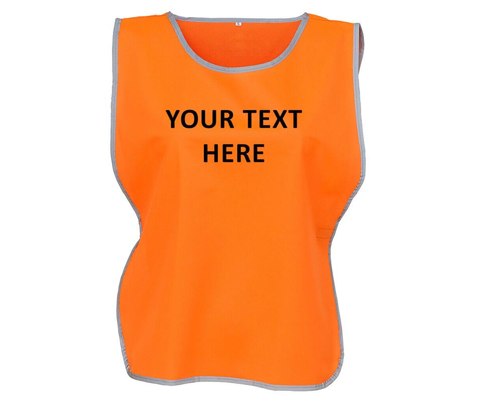 Personalised Text Hi-Vis Tabard Reflective Sports Team Waistcoat Safety Vest