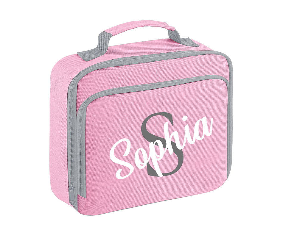 Personalised Initial Lunch Bag Boys Girls Insulated Children School Dinner Box