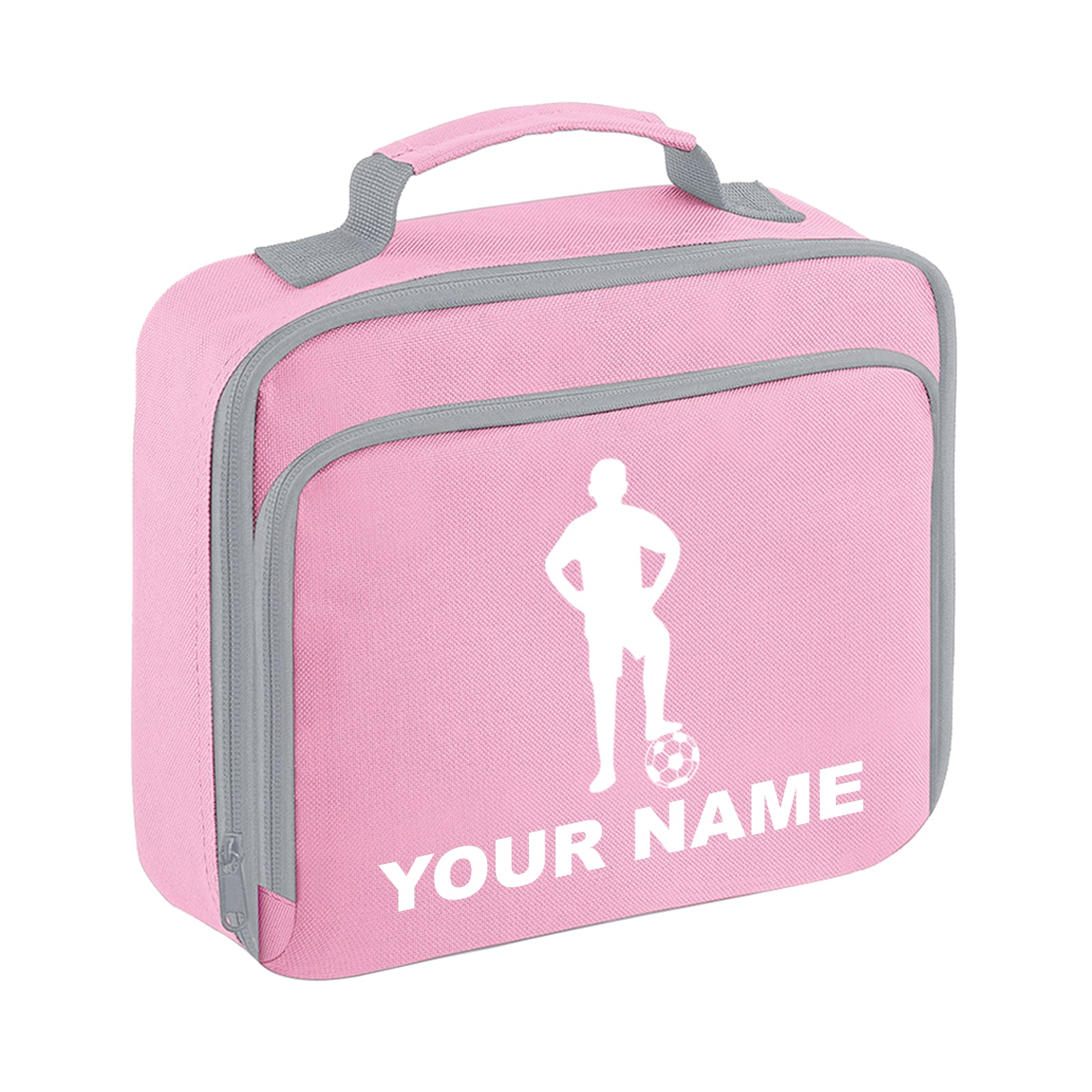 Personalised Lunch Bag Football Boys School Insulated Any Name Kids Snack Box